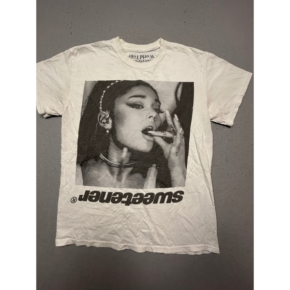 Ariana Grande Sweetener World Tour T-Shirt Cotton White Medium Unisex